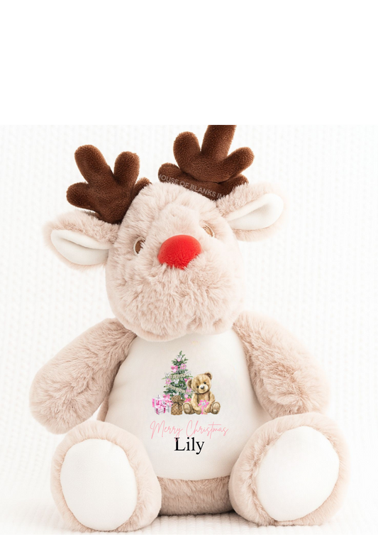 Personalised Little Bear Christmas Reindeer Teddy