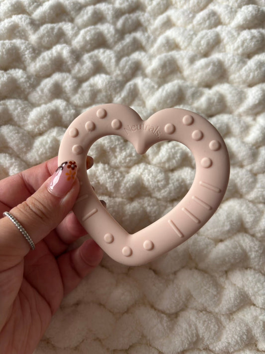 Heart Baby Teether – BPA Free Silicone, Neutral Colours