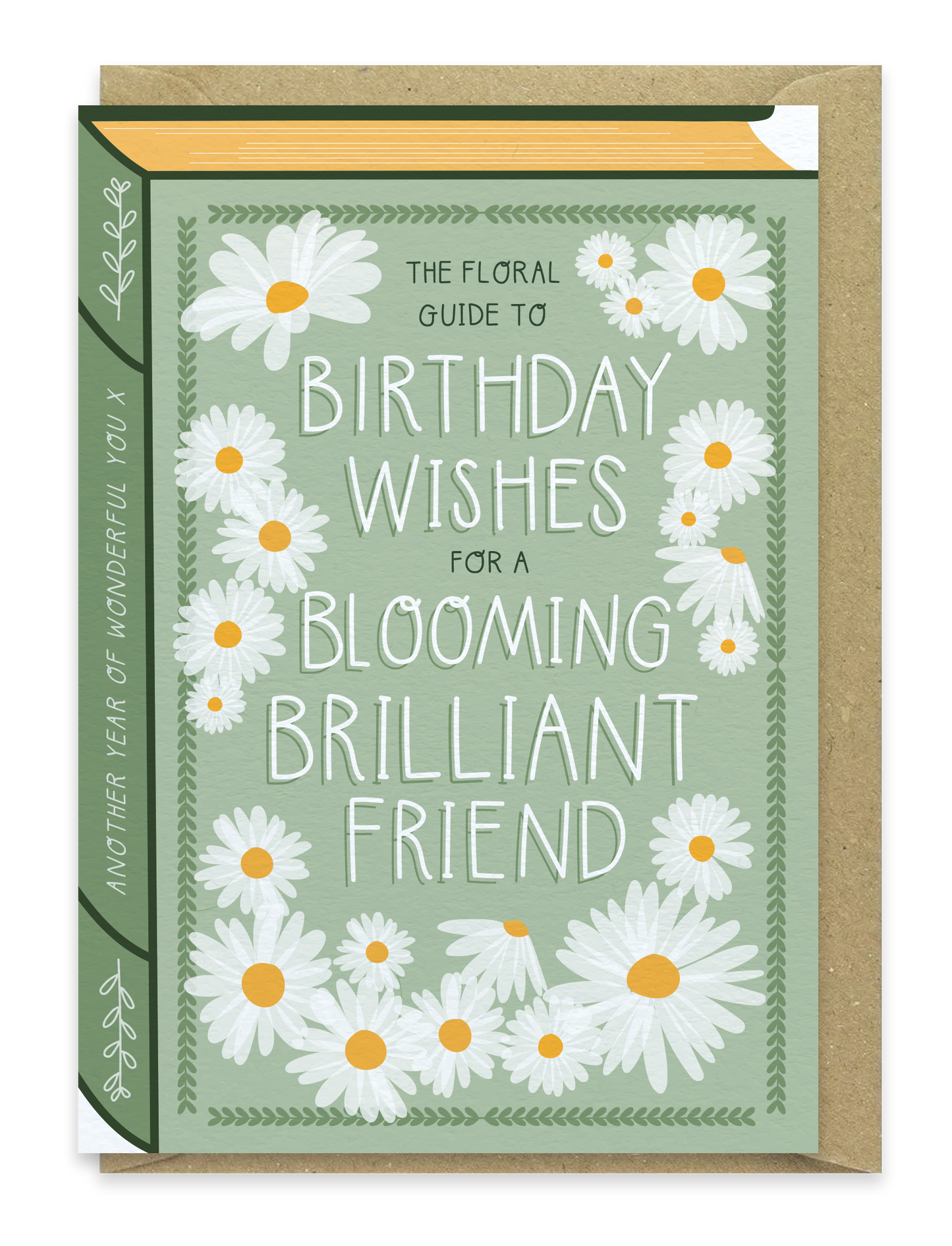 Blooming Brilliant Friend Book Birthday Card – Floral Greeting Card for Friends