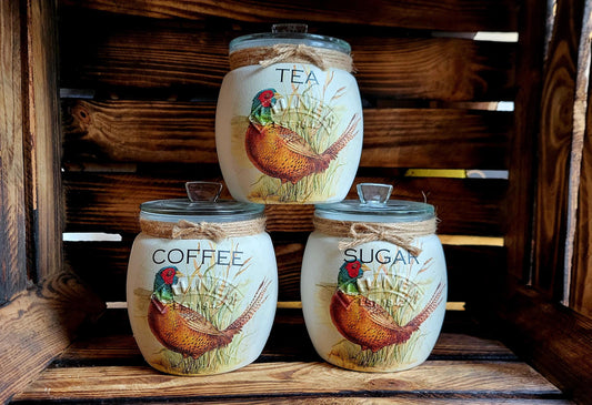 Tea, coffee and sugar canisters | kilner jars | Tea | Coffee | Sugar | Storage Jars | kitchen set