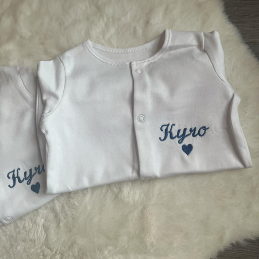 Personalised Embroidery Baby Sleepsuit