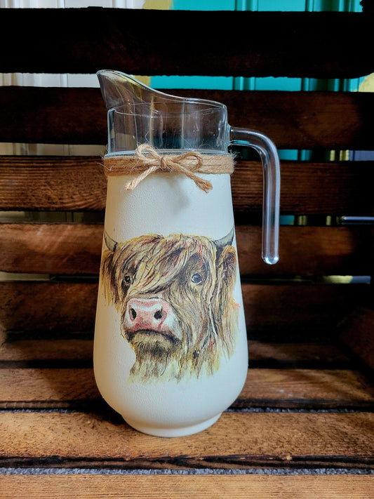 Glass Jug / Milk Jug / Water Jug/ vase /farm animals