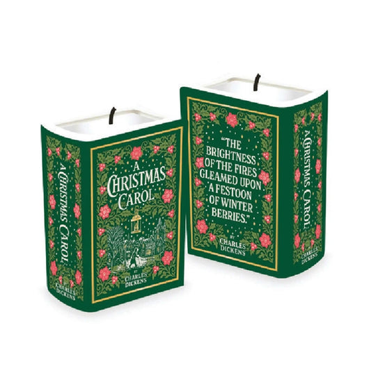A Christmas Carol Book Shaped Candle | Dickens Inspired Christmas Candle | Orange, Clove & Cinnamon Soy Wax Candle