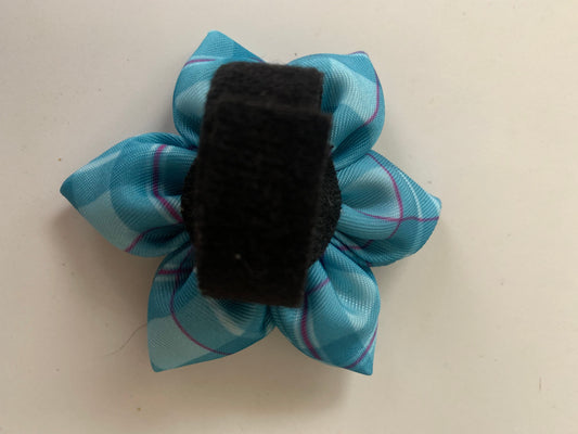 Flower Collar Accessory Turquoise Tartan