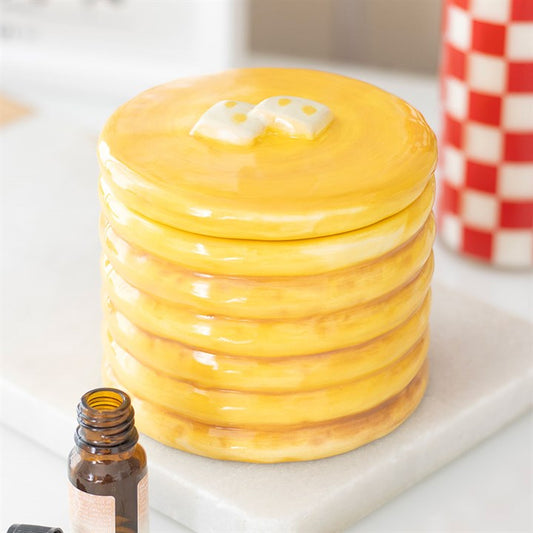 Pancake Stack Oil Burner | Ceramic Wax Melt Burner with Lid