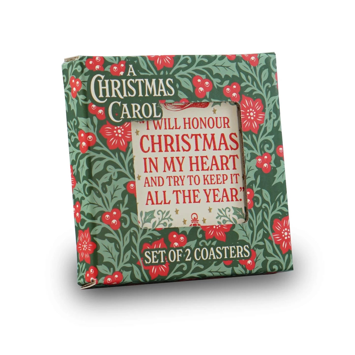 A Christmas Carol Coaster Set| Book Lover Gift | Literary Stoneware Drinks Coaster