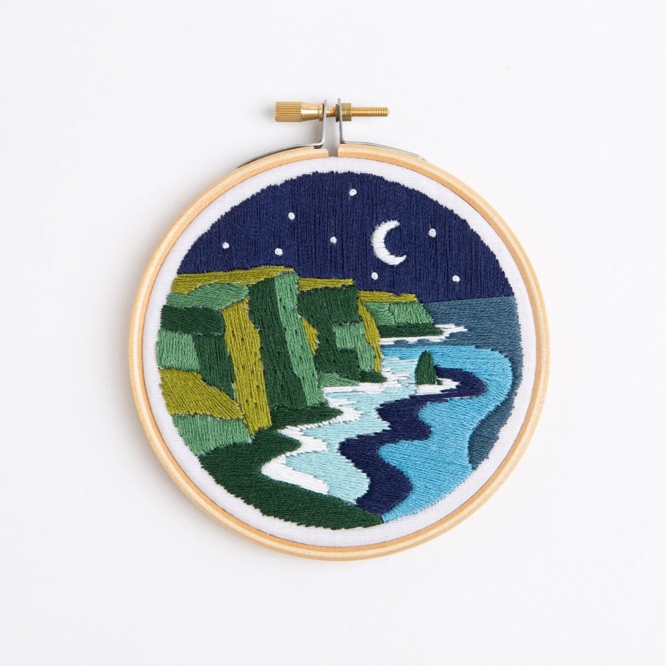 'Celtic Cliffs' Landscape Mini Embroidery Kit for Beginners