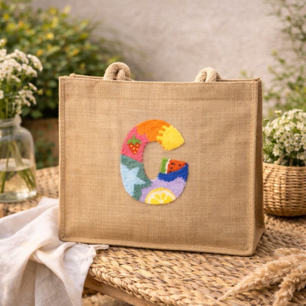 Alphabet A & C Punch Needle Shoulder Bag C