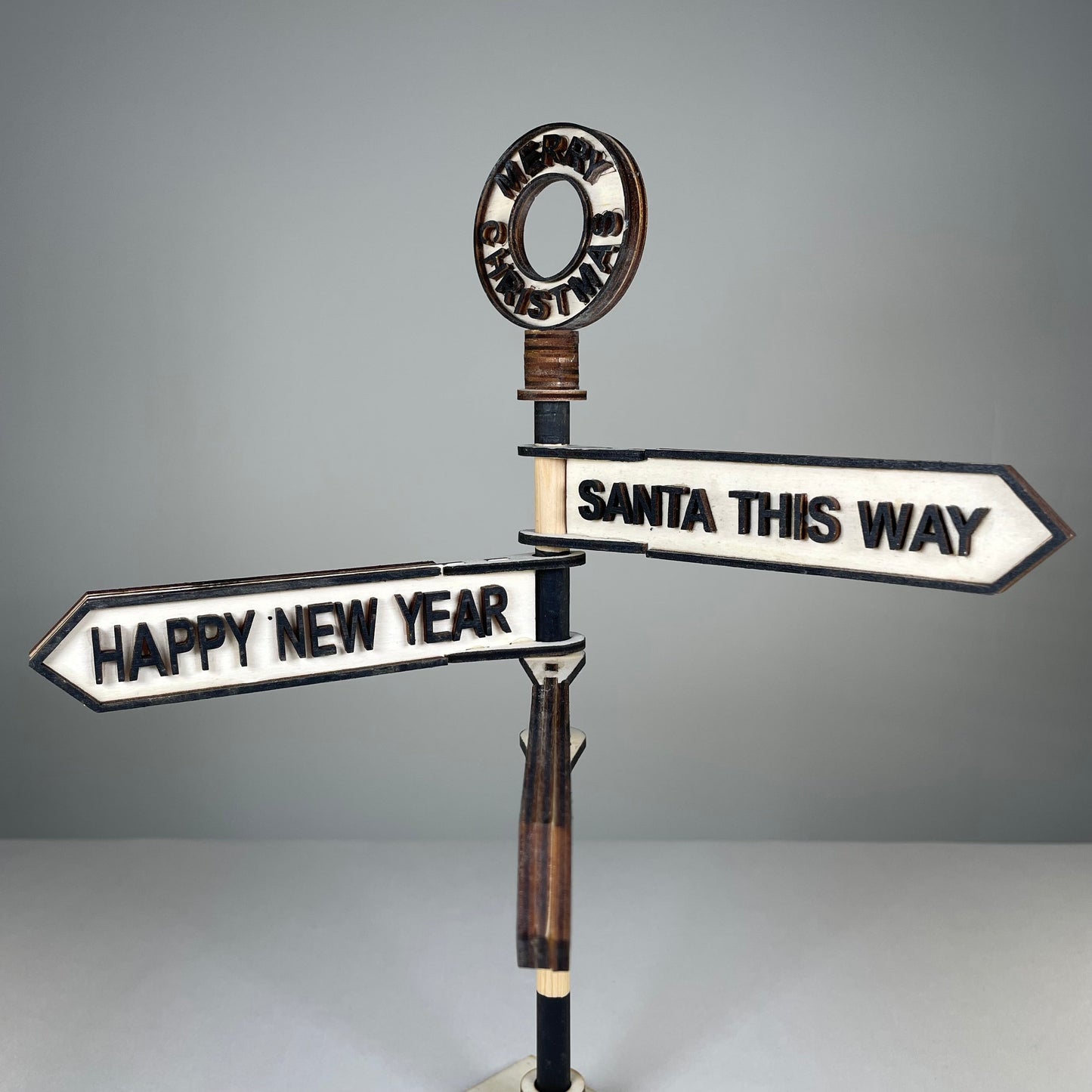 Christmas Direction Sign - Handmade Ornament by Curious Rabbit ®