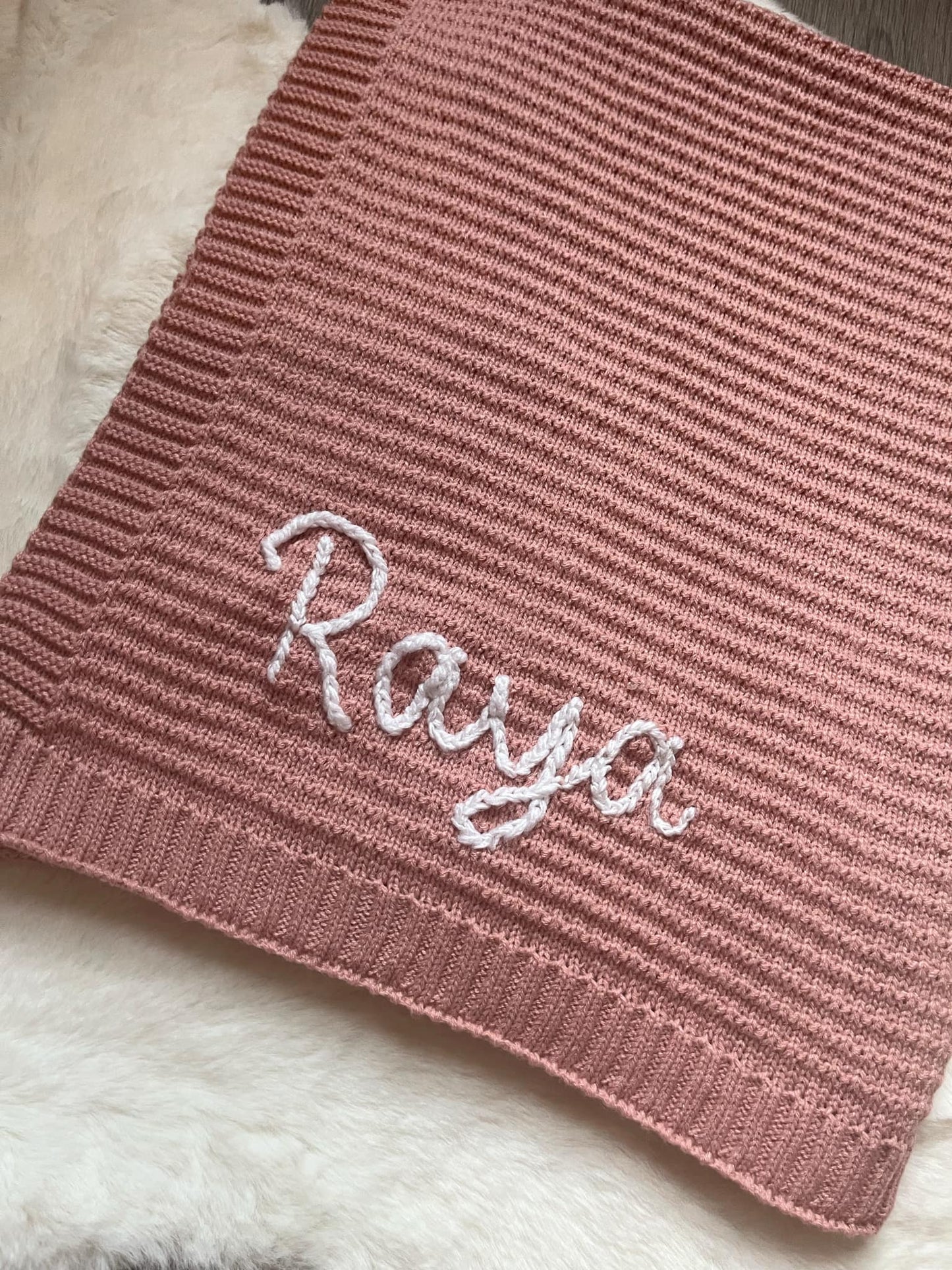 Hand Embroidery Knitted Baby Blanket