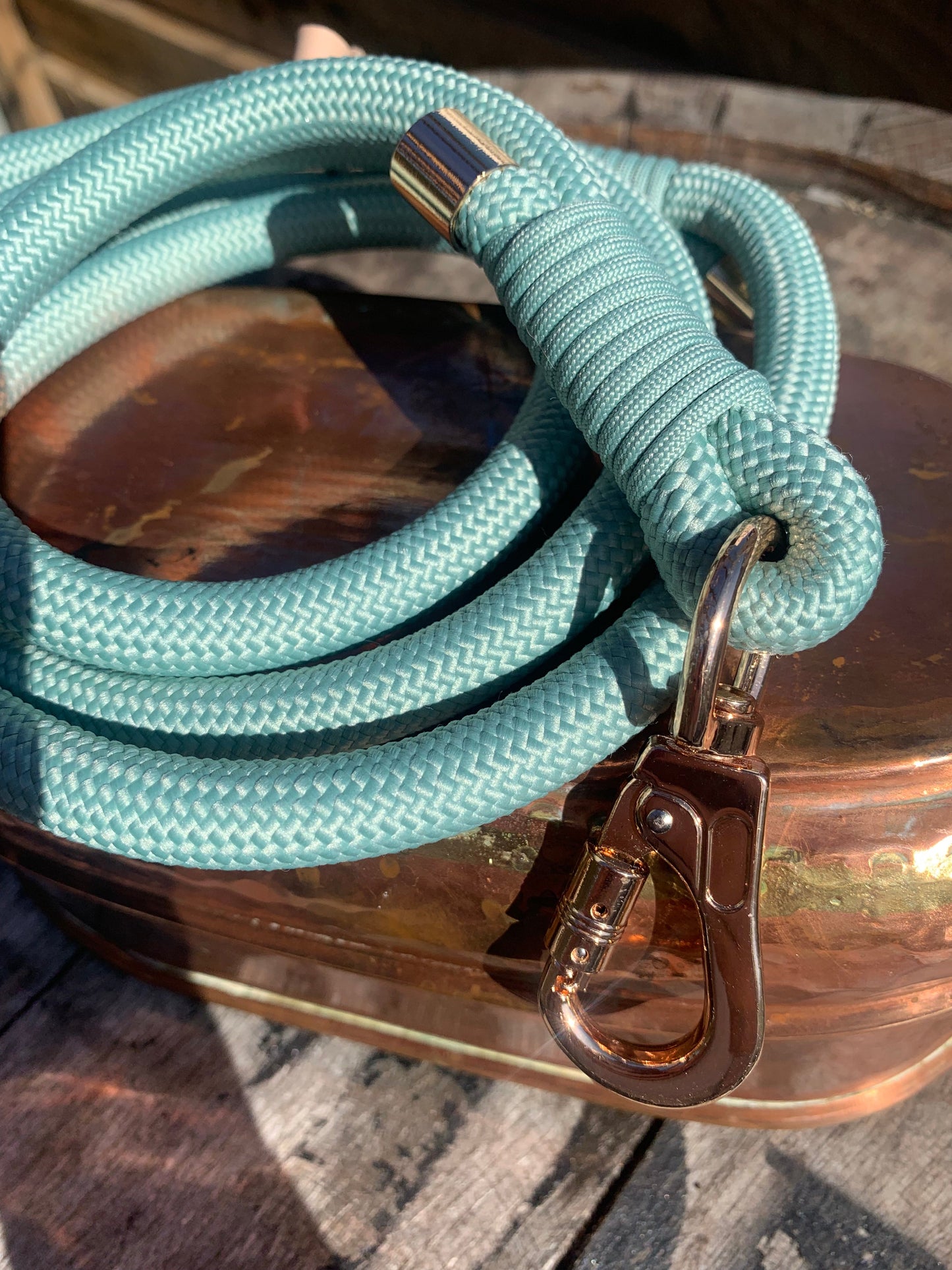 Sage Green Rope Dog Leash Flexible and Lightweight