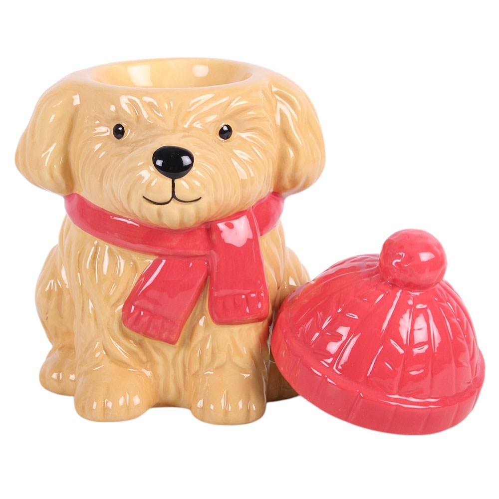 Winter Puppy Christmas Oil Burner | Ceramic Dog Oil Burner