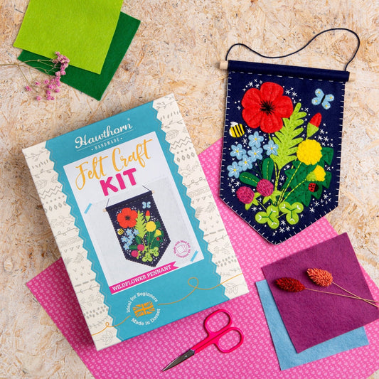 'Wildflower Pennant' Floral Felt Craft Kit for Beginners