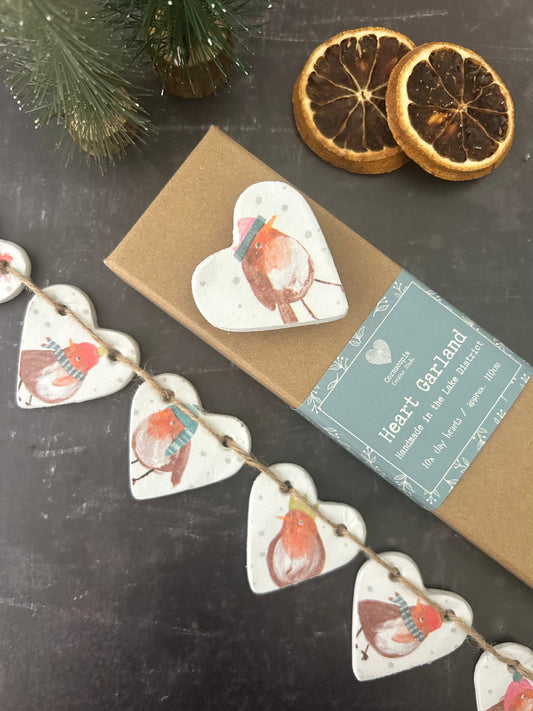 Robins Clay Heart Garland