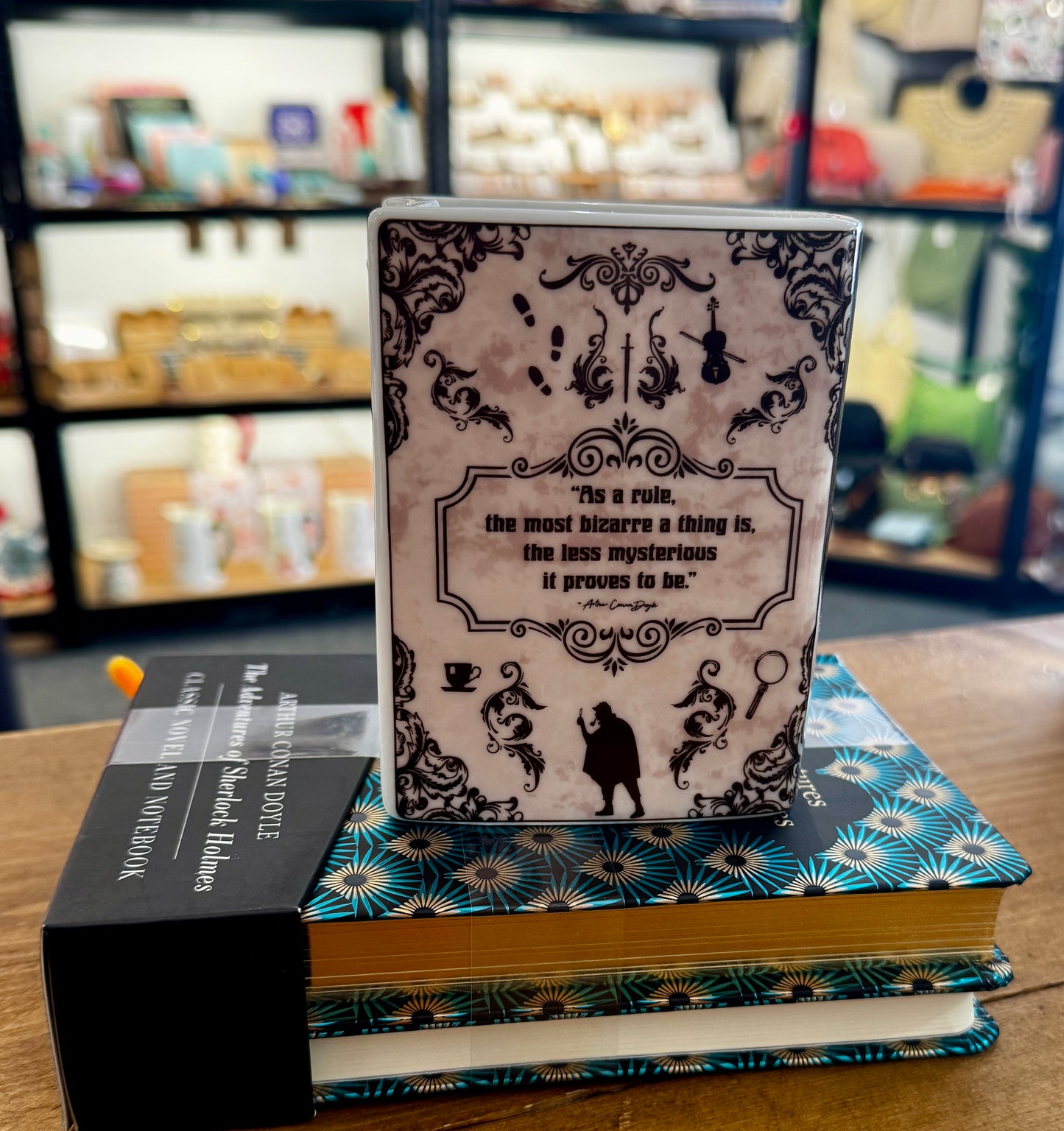 Sherlock Holmes Classic Novel & Notebook Gift Set | Includes Ceramic Book Vase