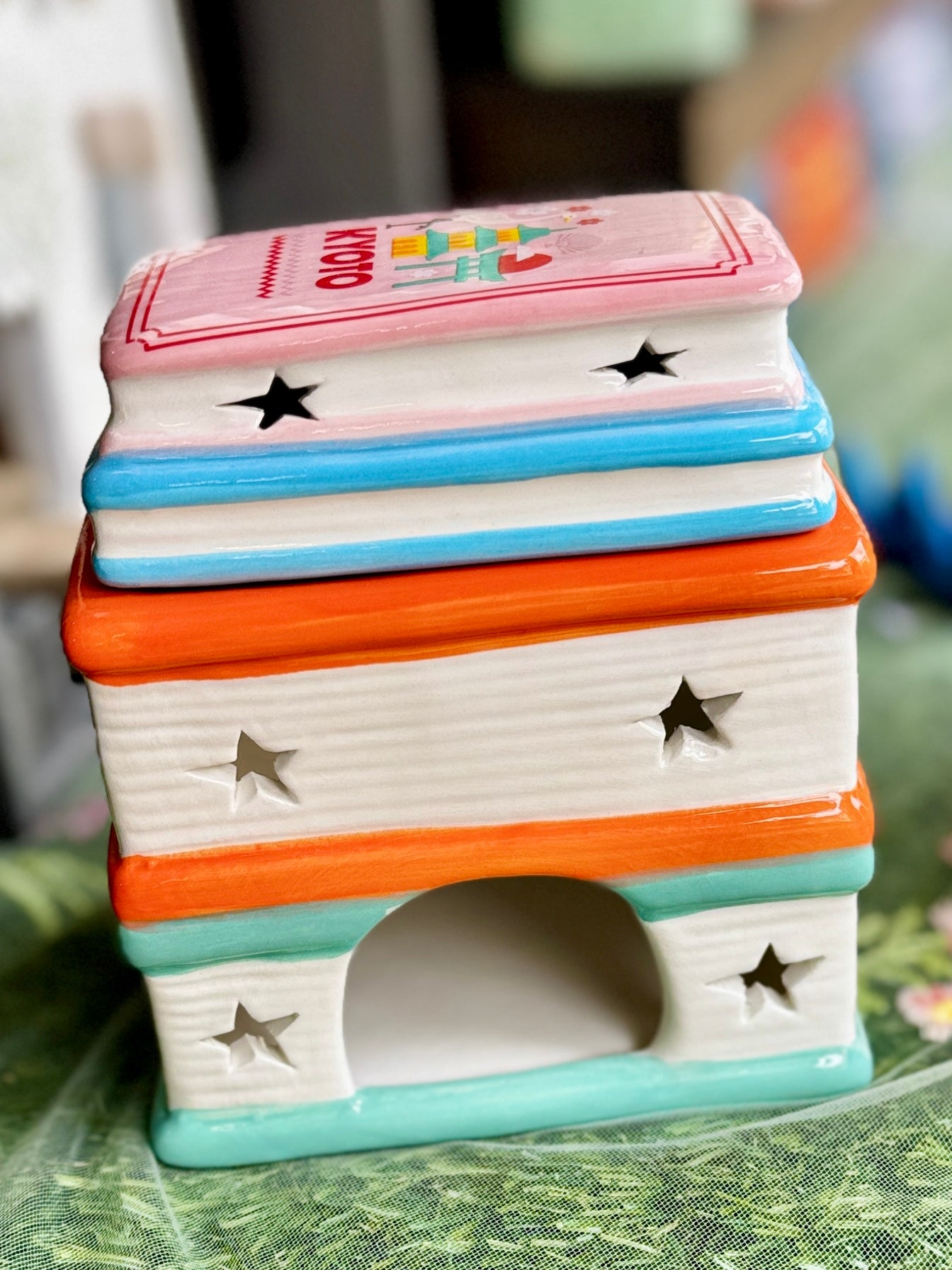 Travel Book Stack: Oil Burner & Wax Warmer | Bookish Home Fragrance Gift