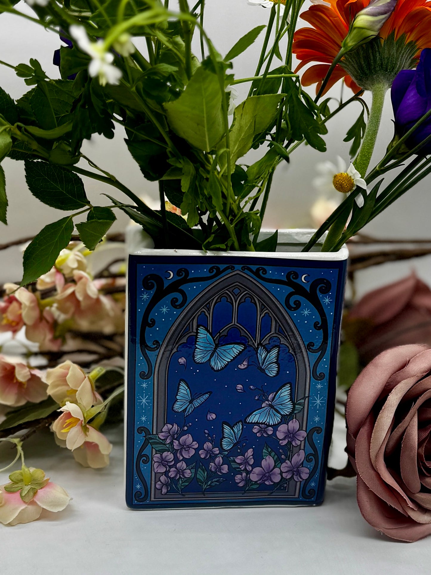 Book Vase: Butterfly Ceramic Book Planter
