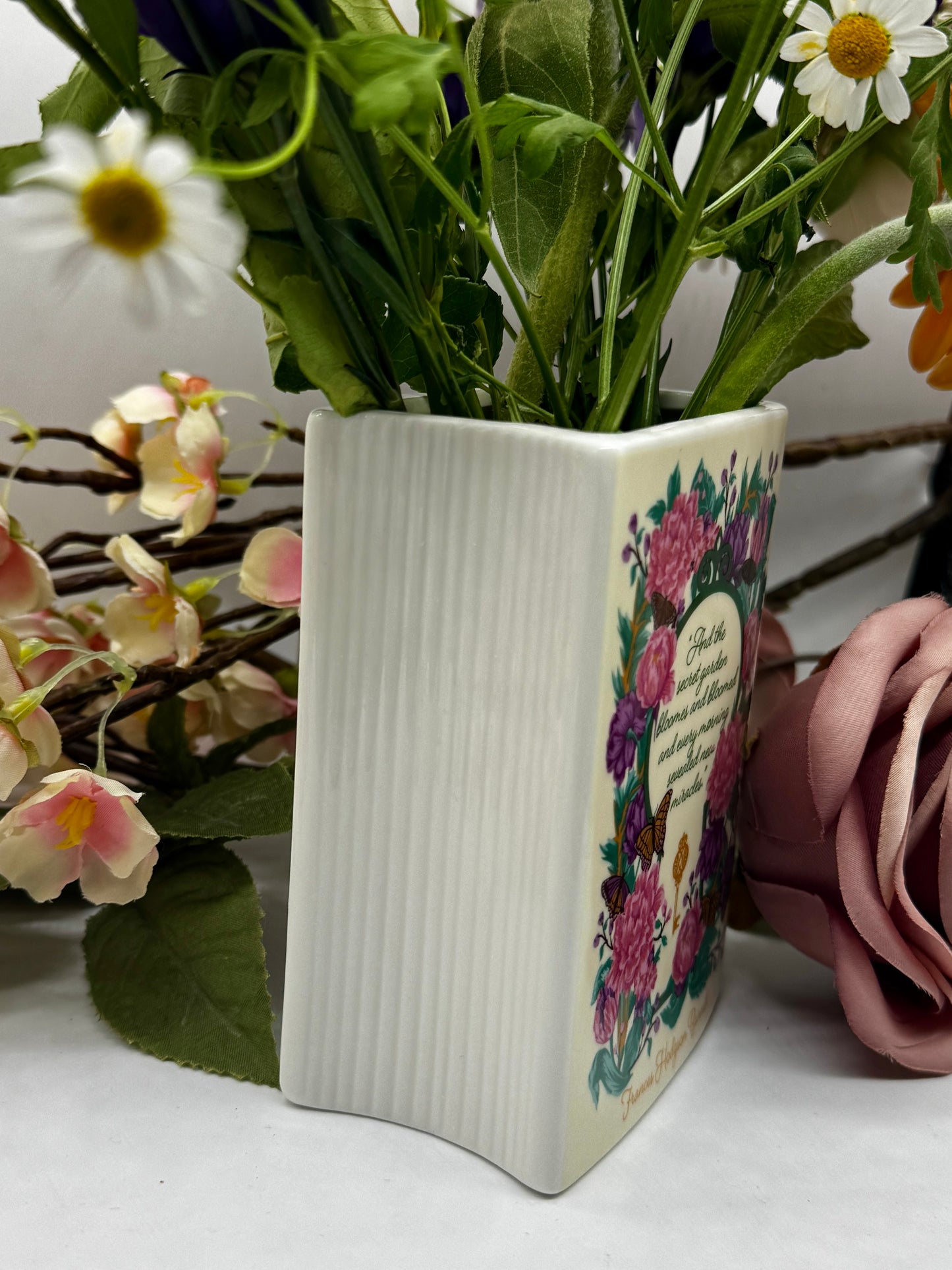 Book Vase: The Secret Garden Pink