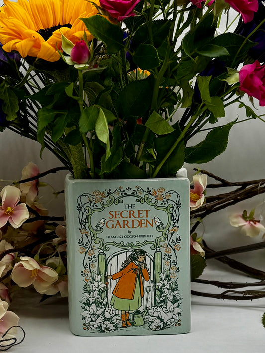 Book Vase: The Secret Garden Green