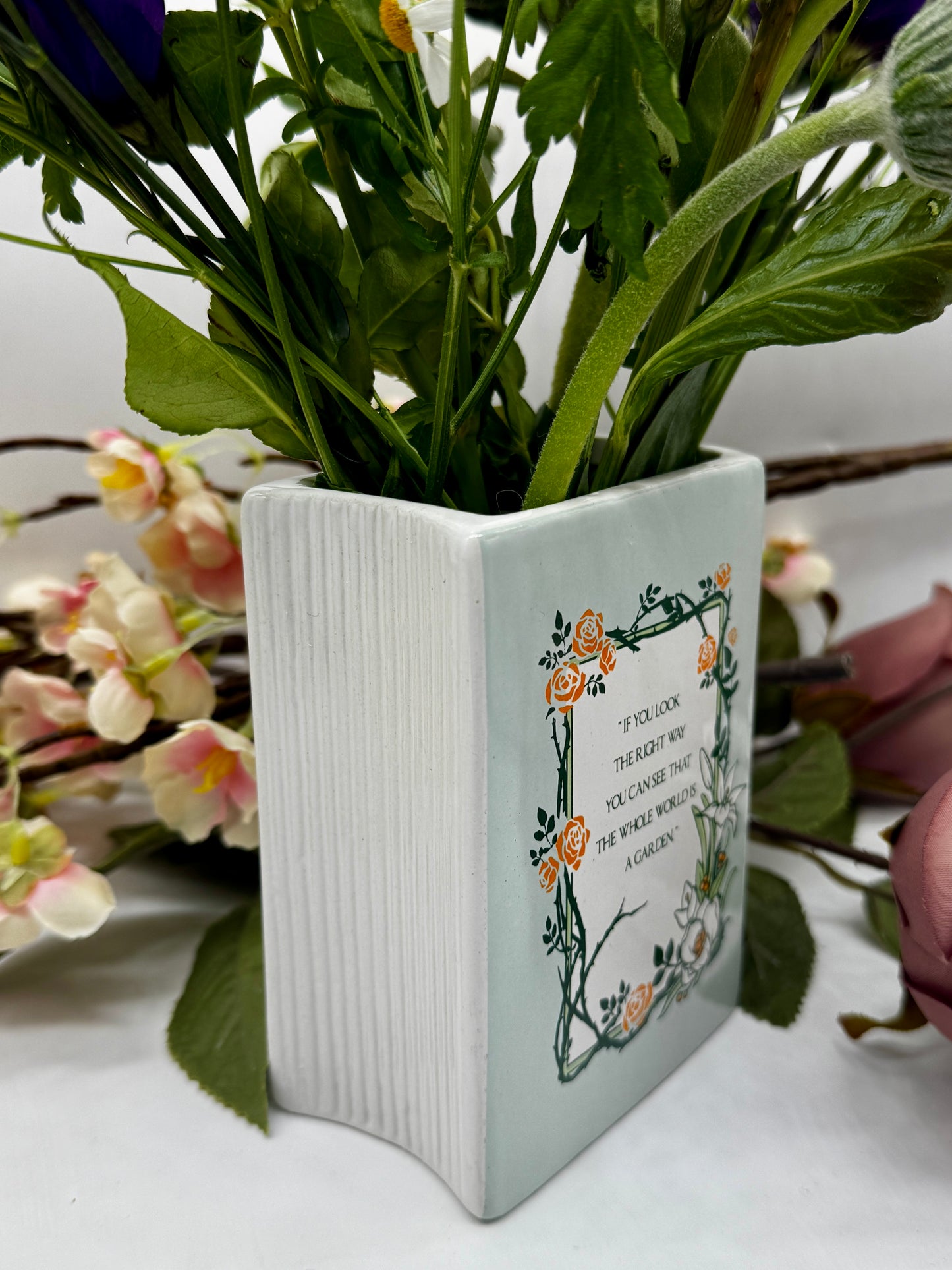 Book Vase: The Secret Garden Green