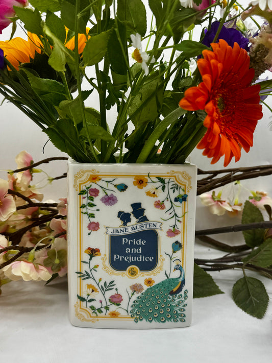 Book Vase: Pride and Prejudice – Jane Austen Ceramic Book Vase