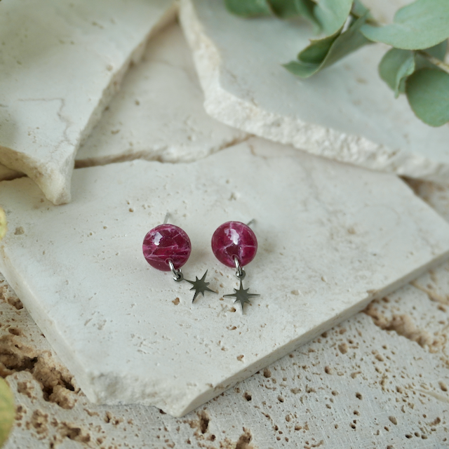 Quartz Mini Charm Stud (Star)