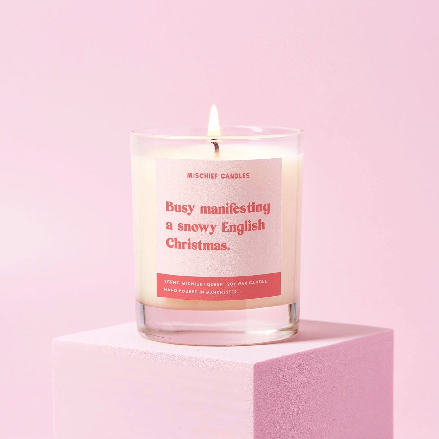 Busy Manifesting A Snowy English Christmas Candle