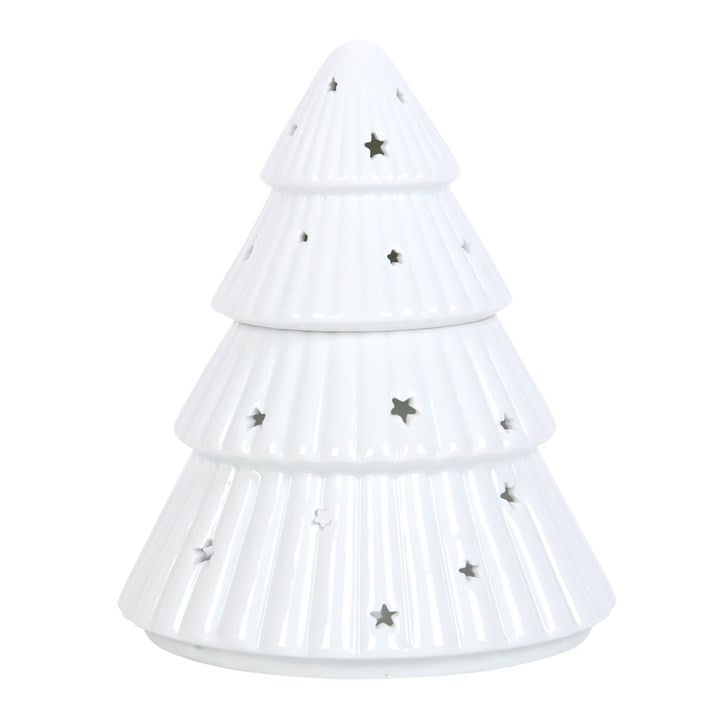 White Christmas Tree Ceramic Oil Burner