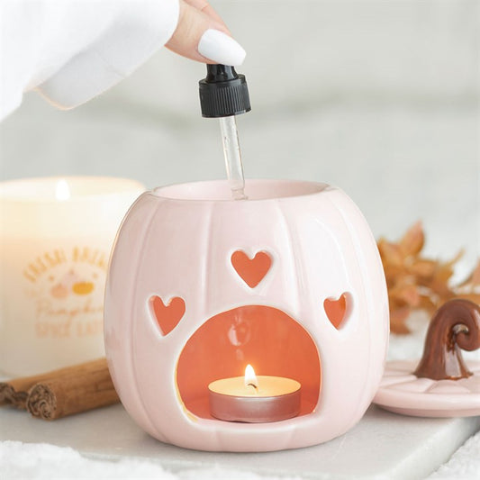 Pink Pumpkin Oil Burner | Autumn Wax Melt Burner & Fall Home Fragrance Decor
