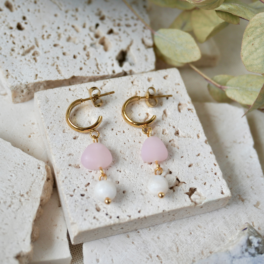 Terra Stud Huggie Duo Pebble