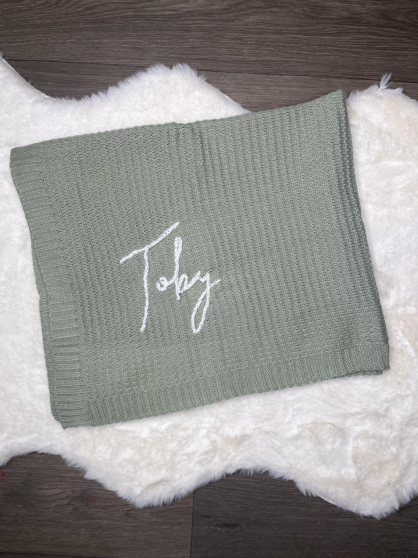 Hand Embroidery Knitted Baby Blanket