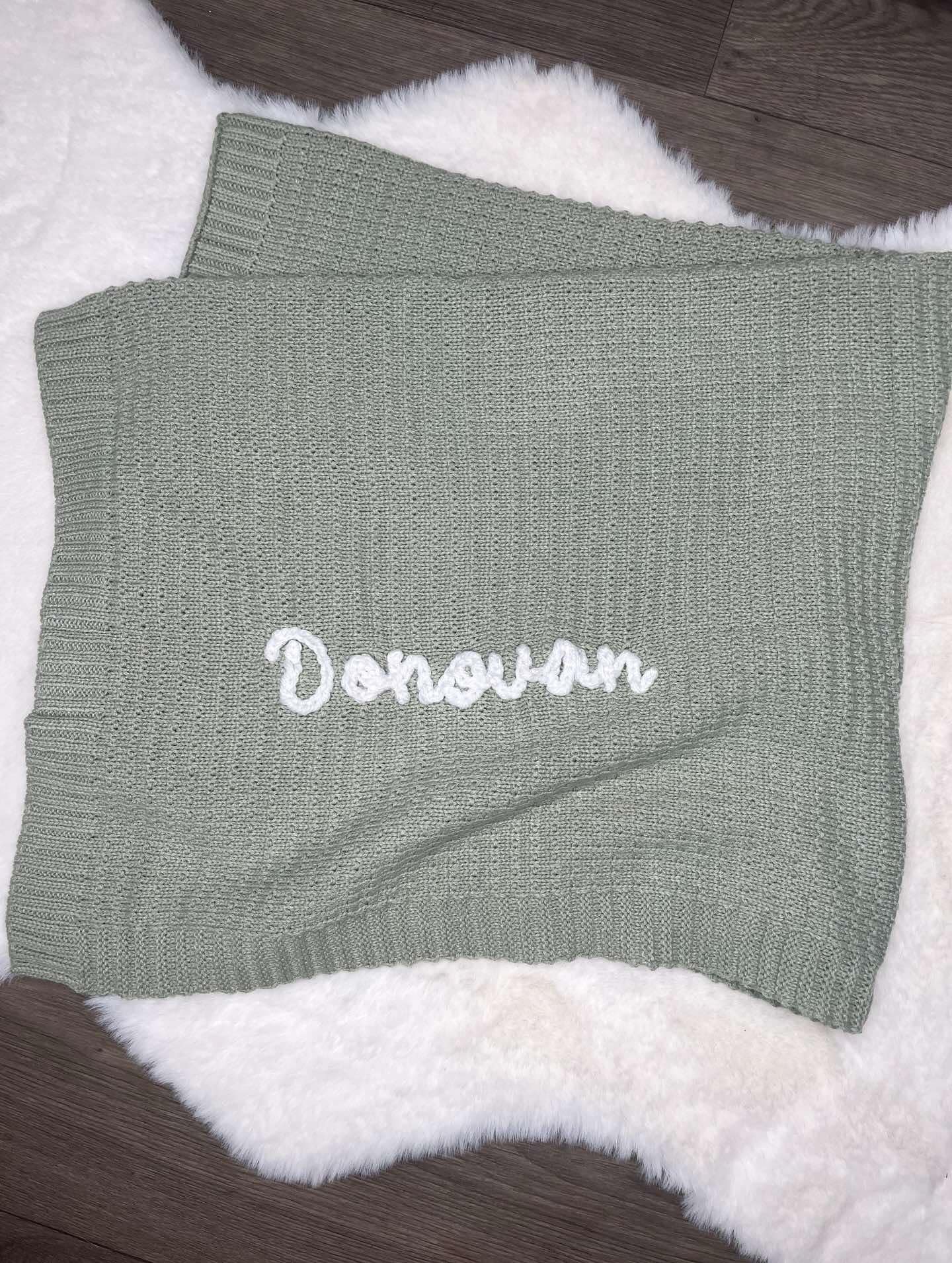 Hand Embroidery Knitted Baby Blanket