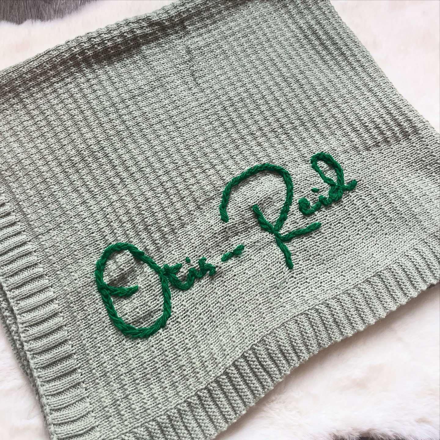 Hand Embroidery Knitted Baby Blanket