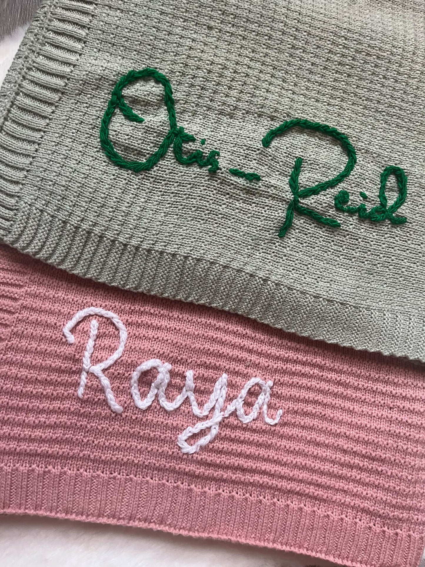 Hand Embroidery Knitted Baby Blanket