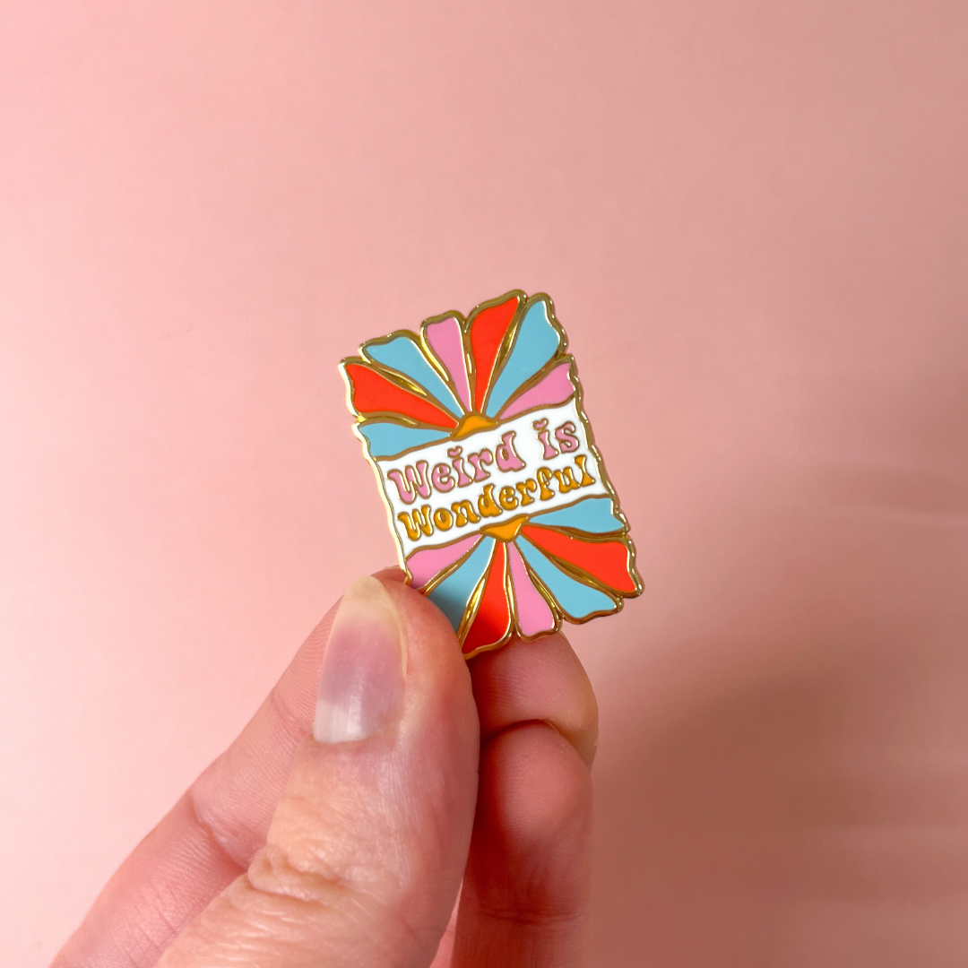 Weird is Wonderful Retro Enamel Pin