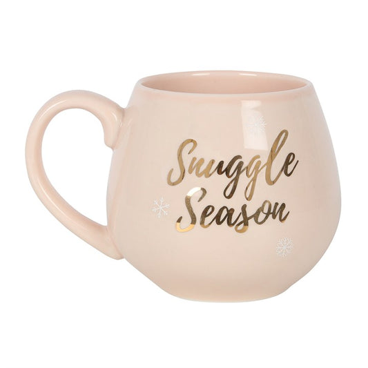 Snuggle Season Pink Mug with Rose Gold Detailing