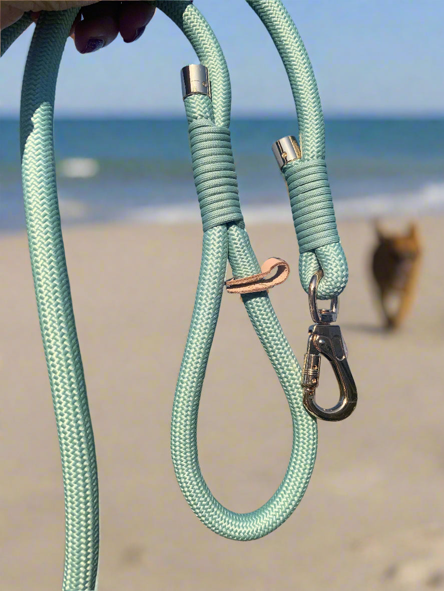 Sage Green Rope Dog Leash Flexible and Lightweight