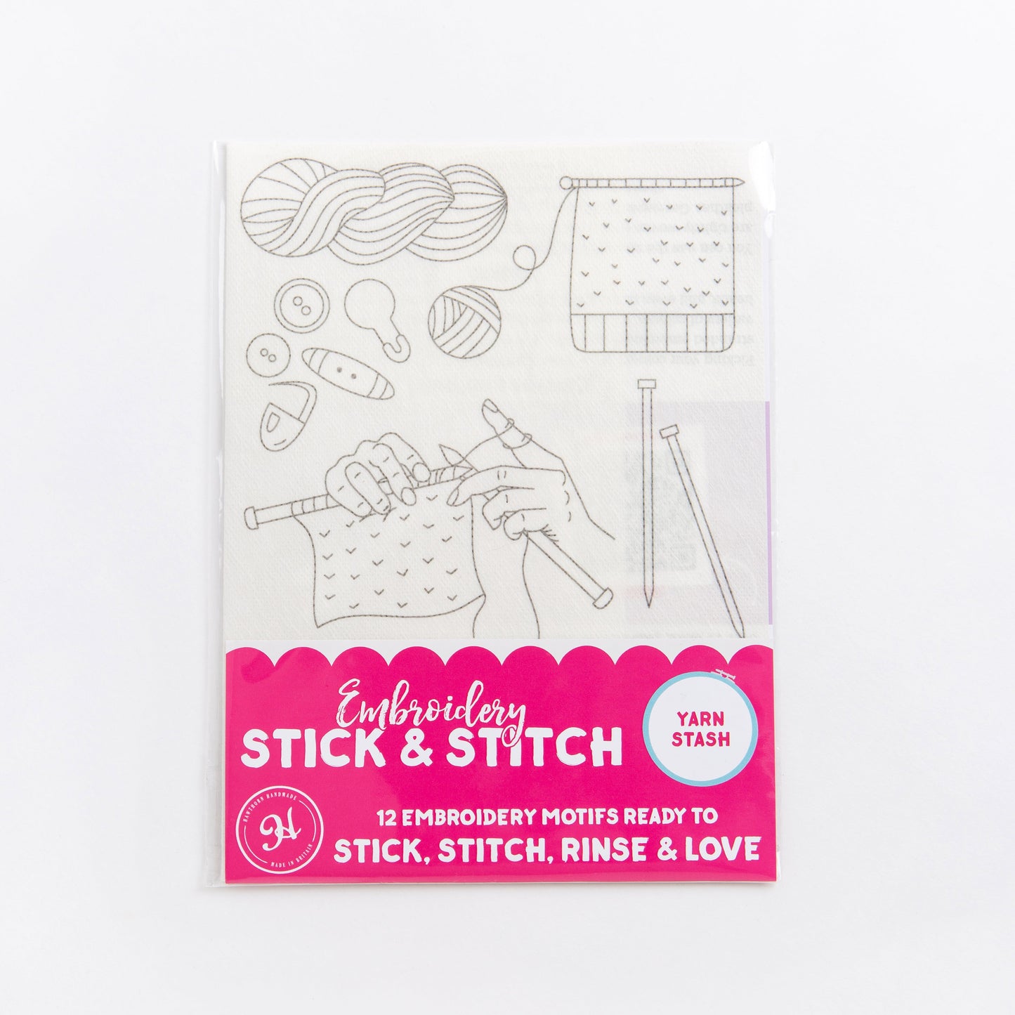 'Yarn Stash' Knitting and Crochet Stick & Stitch Embroidery Pack
