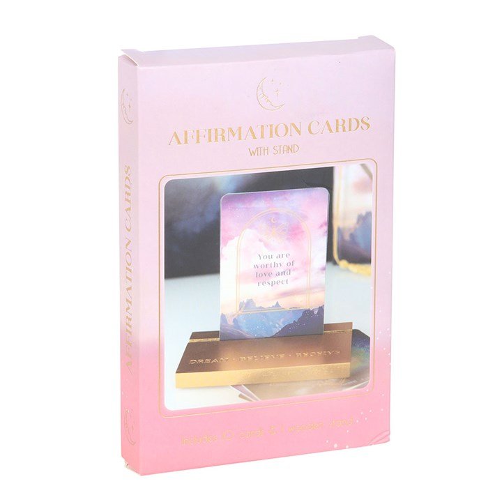 Affirmation Cards with Wooden Stand - Start Each Day with a Touch of Magic - Forever After Boutique