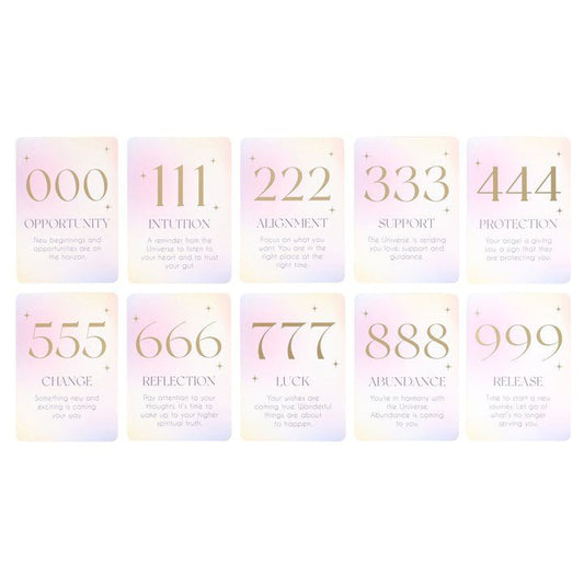 Angel Number Affirmation Cards with Wooden Stand – Divine Guidance for Daily Inspiration - Forever After Boutique