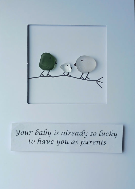 Sea Glass Card - Baby Greeting Card, Baby Shower, Christening