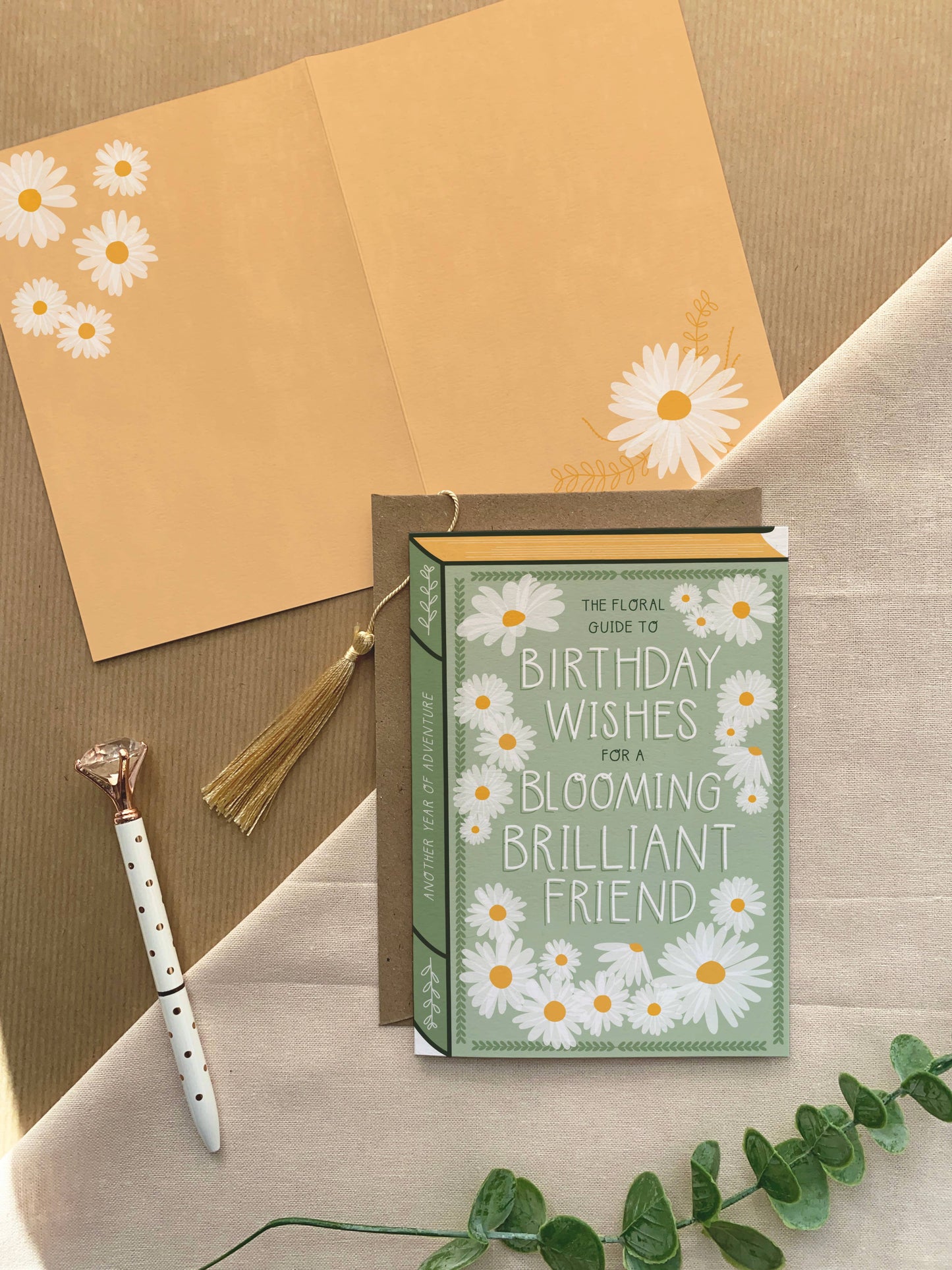 Blooming Brilliant Friend Book Birthday Card – Floral Greeting Card for Friends