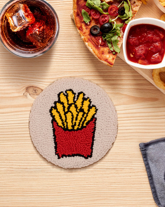 Beer & Chips Punch Needle Coaster