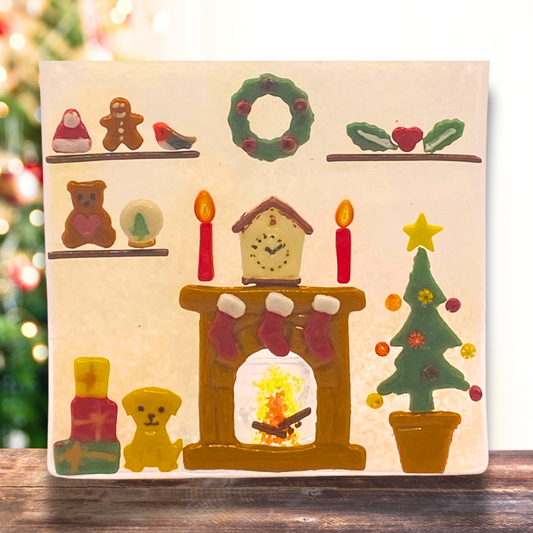 Fused glass Christmas fireplace tealight holder workshop Saturday, 7th November