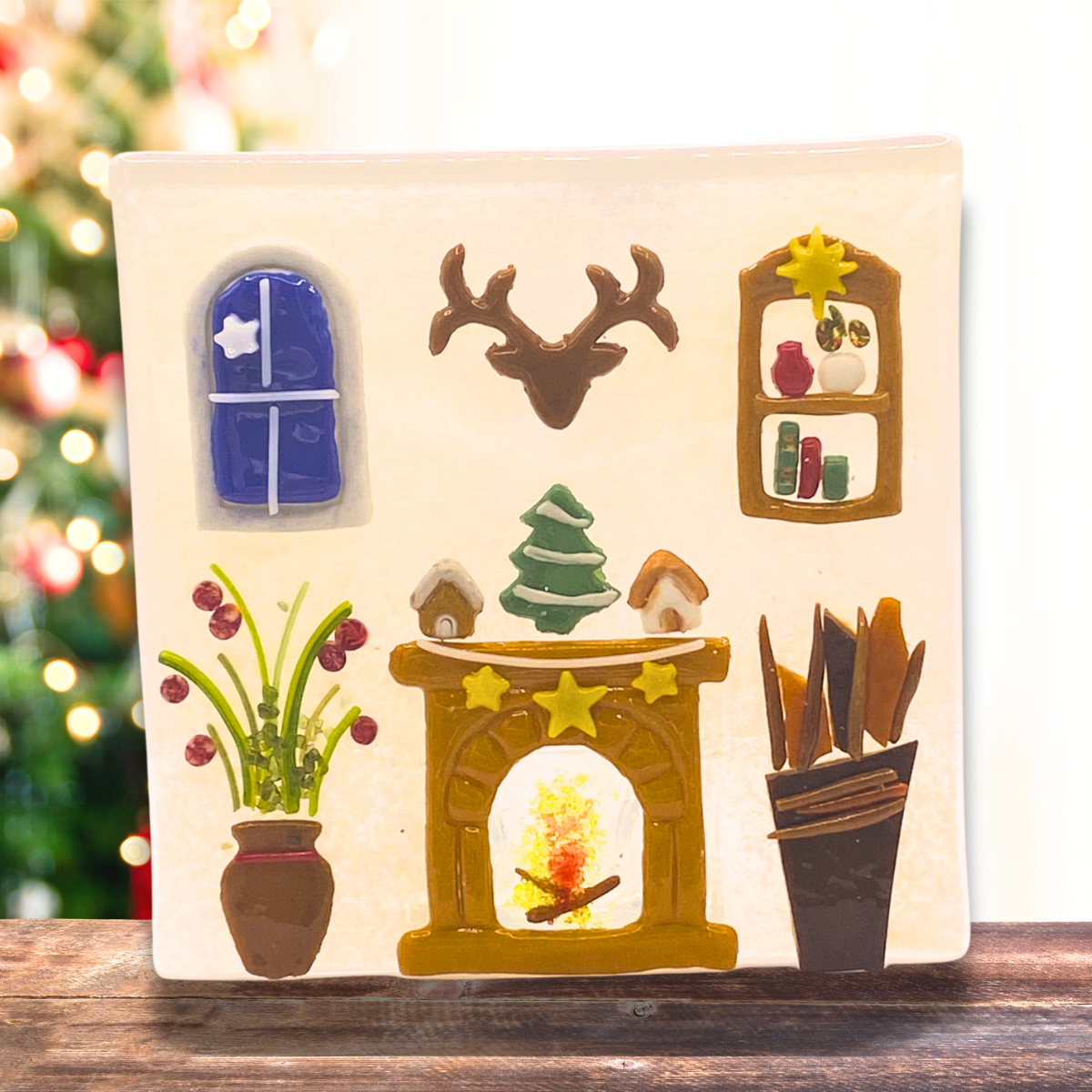 Fused glass Christmas fireplace tealight holder workshop Saturday, 7th November