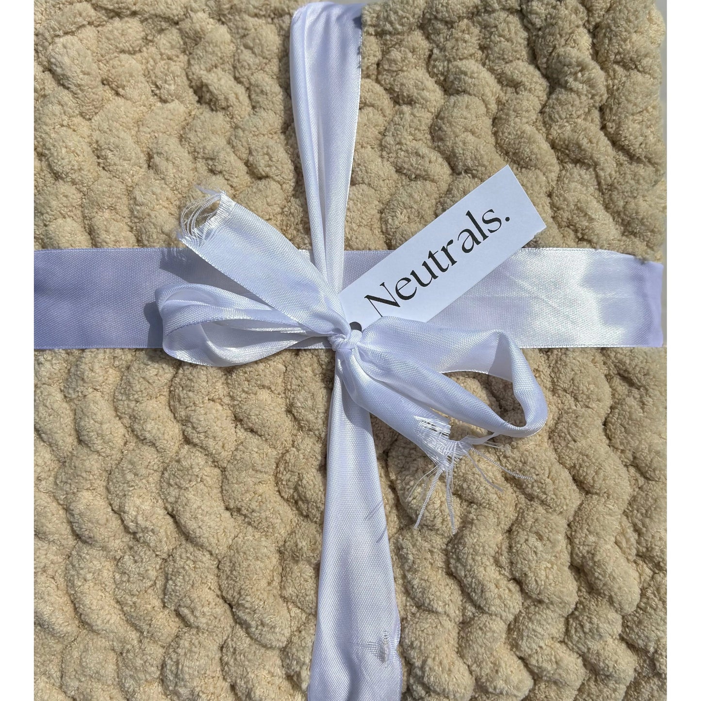 Super Chunky Crochet Blanket – Handmade in Neutral Tones