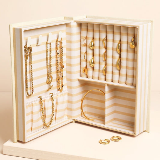Jewellery Box: Little Book of Treasures – Cream Linen