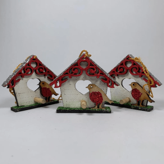 Birdhouse Bauble - Handmade Ornament by Curious Rabbit ®