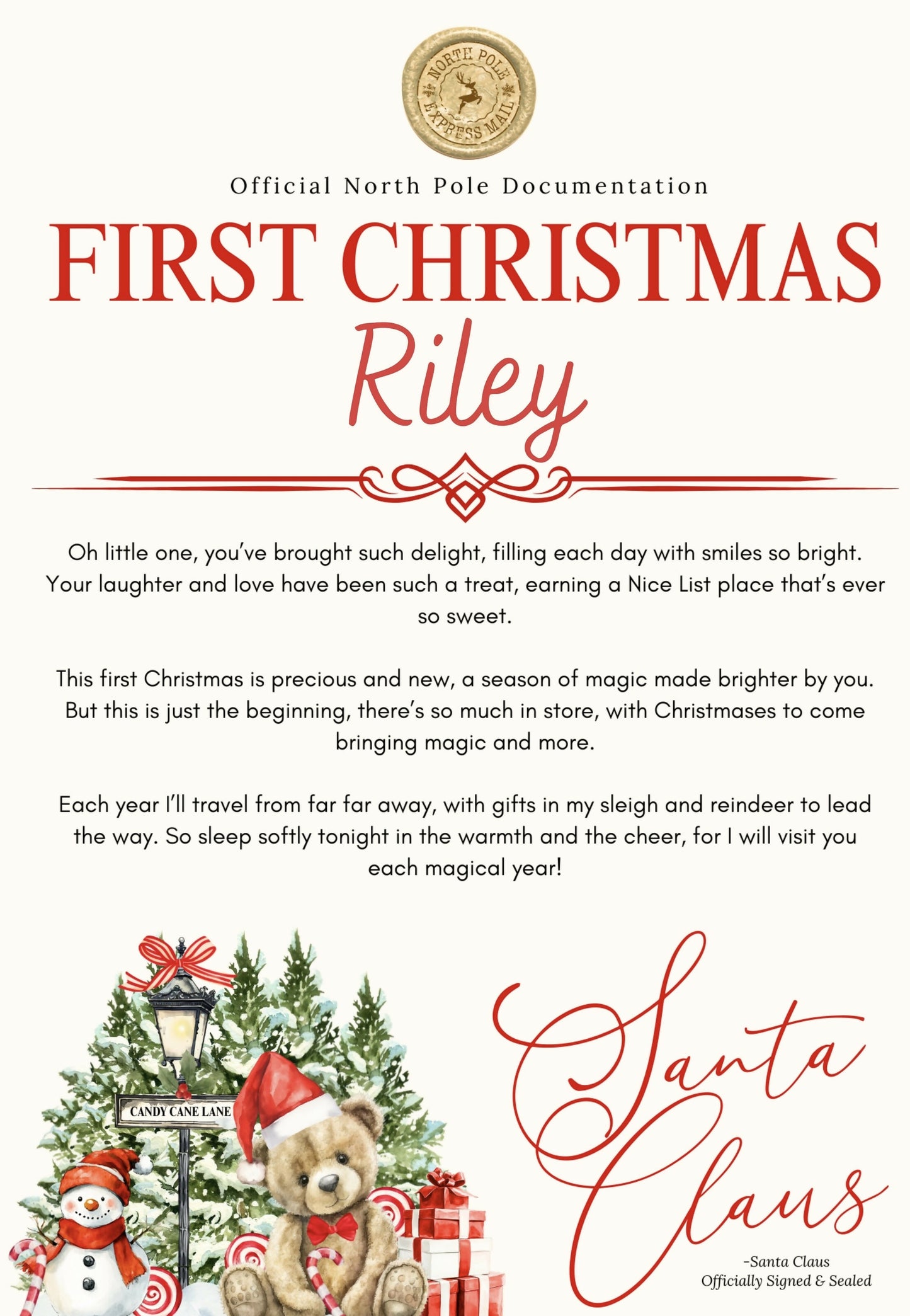First Christmas letter