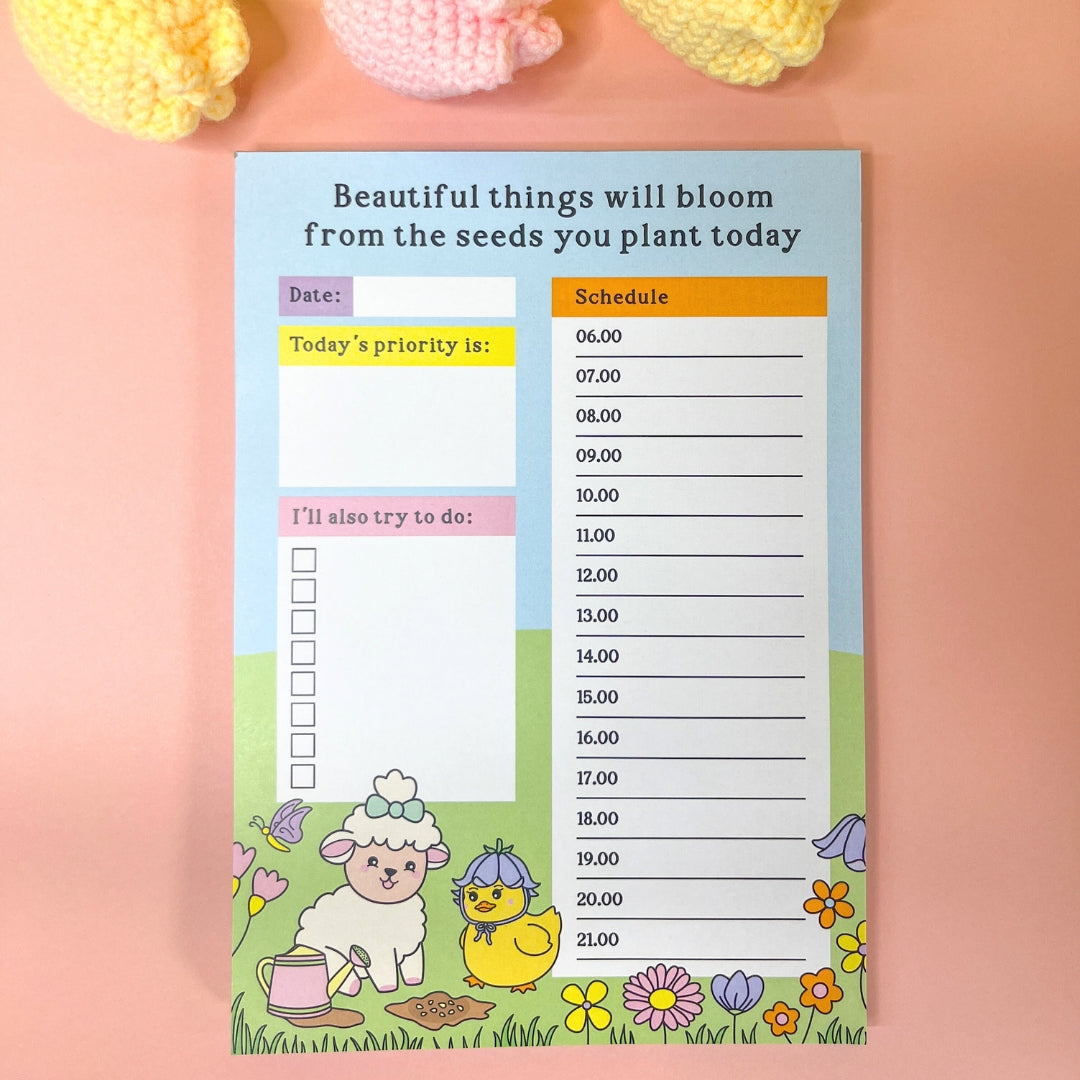 A5 Daily Planner Pad - Beautiful Things Will Bloom